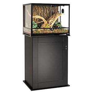 REPTIZOO Reptile Terrarium Stand Wooden Terrarium Cabinet with Storage and Adjustable Shelf, Reptile Tank Stand for 24”Wx18”D Terrarium, Aquarium Stand Fish Tank Stand (Stand Only)