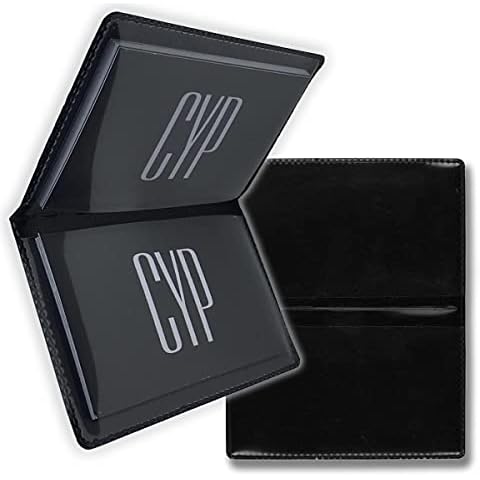 CYP - Business Card Holders - 2.5" x 4" - Drivers License - Credit Cards - Metro Pass - ID Holder - 2 Pack Black Cover