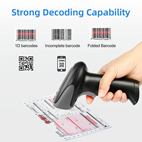 Tharo Usb 2D Qr Usb Barcode Scanner Wired Handheld Bar Code Scanner Reader Black, Fast Scan For Pc Computer Plug & Play (2D Wired) #TOP2