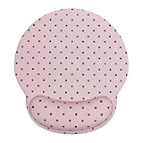 Seorsok Cute Black Polka Dot Mouse Pad with Gel Wrist Support Mouse Pad,Ergonomic Aesthetic,Comfortable Mousepad for Office Game Work Computer,Pain Relief Mousepad with Non-Slip Silicone Base,Pink