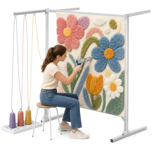 NBYTLT Rug Tufting Frame Kit 49-136cm Aluminium Carpet Tufting Frame