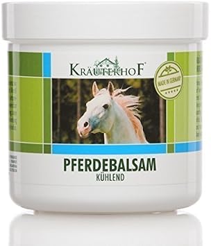 Krauterhof Horse Balm Cools and Vitalises Precious Herbal Extracts from Horse Chestnut Arnica Rosemary and Mint Oil 250 ml Tub Sealed with Aluminium Foil by Asam