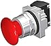 Siemens 52PP2W2AP Heavy Duty Push-Pull Kit, 30mm, Red, 1-3/4" Plastic Mushroom Head, 2 Position Maintained, 1NO+1NC Contact, Chrome, Water/Oiltight, Stop Legend Plates and Yellow Backing Plate