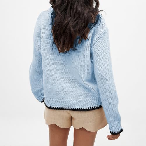 Muineobuka Women Lobster Graphic Knit Sweater Cute Oversized Long Sleeve Crew Neck Fish Print Chunky Pullover Sweater4