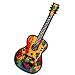 Peace Guitar Hippie Guitar Music Lovers Patch ‘’ 5 x 12,8 cm ‘’ - Embroidered Iron On Patches Sew On Patches Embroidery Applikations Applique