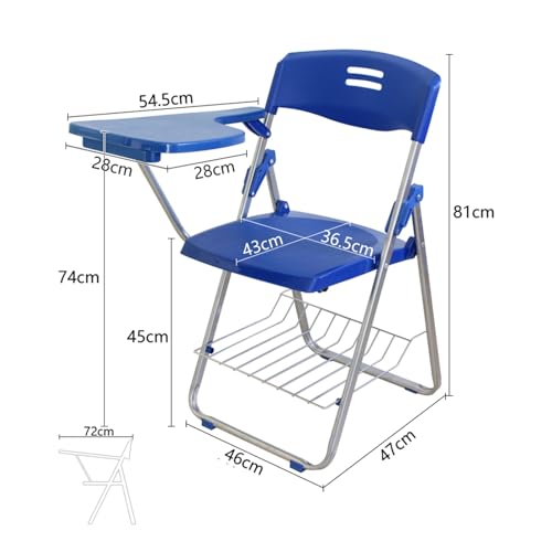 Chaise formation pliable bleue avec table et filet de rangement - 3