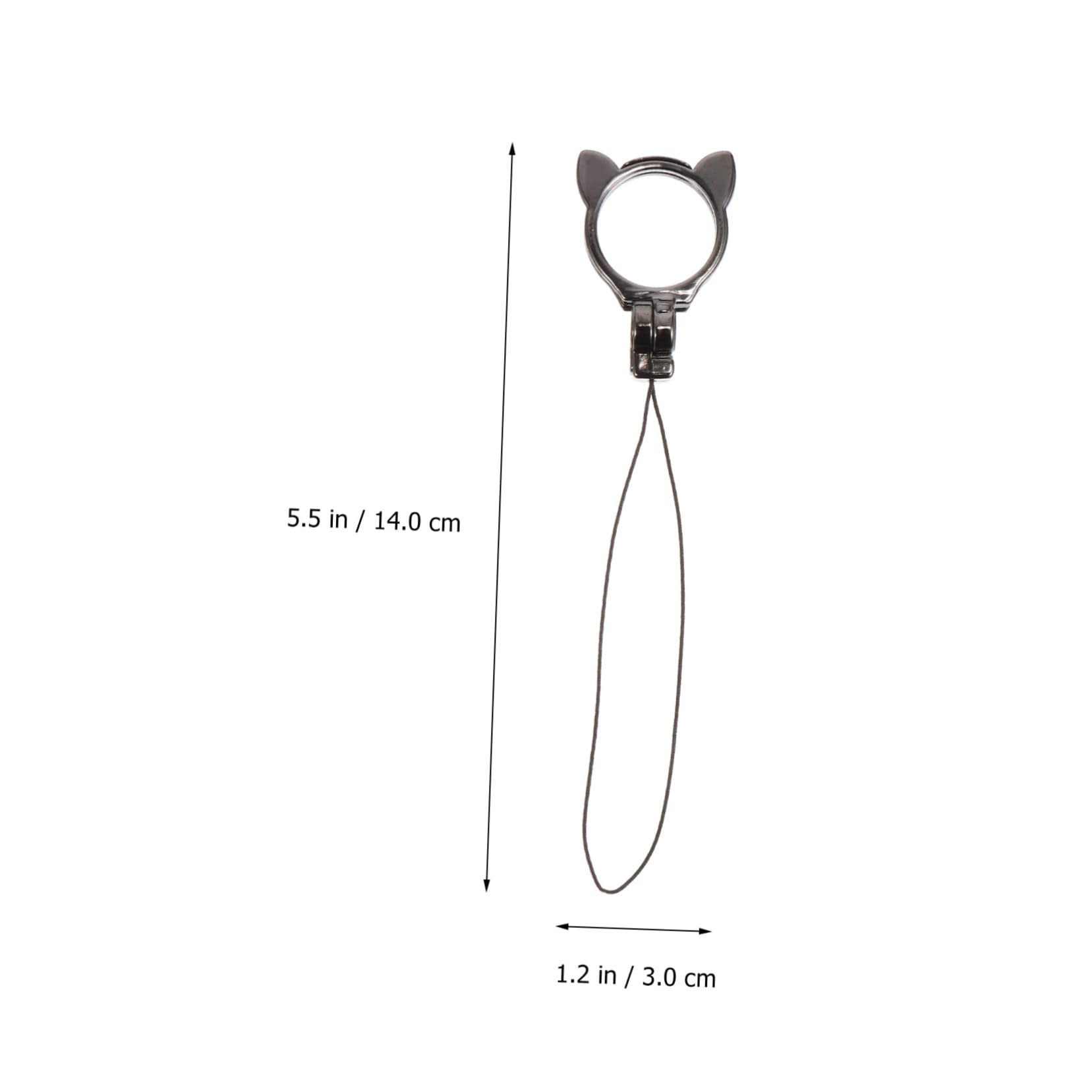 Uonlytech Anillo De Soporte Accesorios Brillantes Telefono Cordón De Teléfono Con Broche Cuerda De Teléfono Para El Cuello Cordón De Anillo Cordón Aleación De Zinc Black