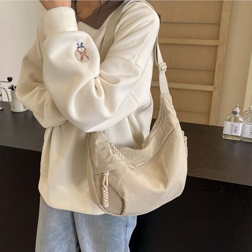 Crescent Crossbody Bag for Women Nylon Dumpling Bag Multi-Pocket Sling Bag Roomy Hobo Bag Moon Shoulder Bag4