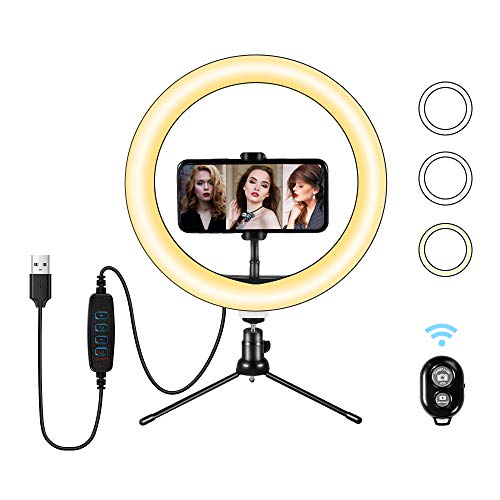 LED Ringlicht mit Stativ und flexiblem Telefonhalter