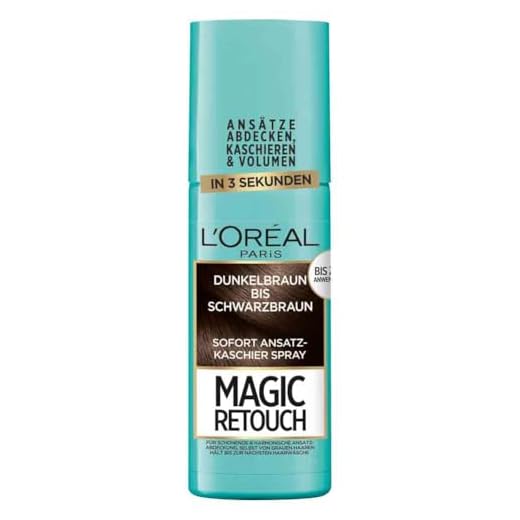 L'Oréal Paris Ansatz-Kaschierspray für stufenlose und natürliche Übergänge, Kaschiert bis zur nächsten Haarwäsche, Magic Retouch, Dunkelbraun bis Schwarzbraun, 1 x 75 ml