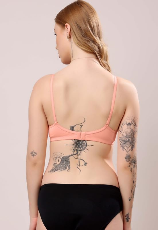 Image of London Hills Regular Bra for Women Everyday Non Padded Wire Free Mid Coverage Cotton Blend