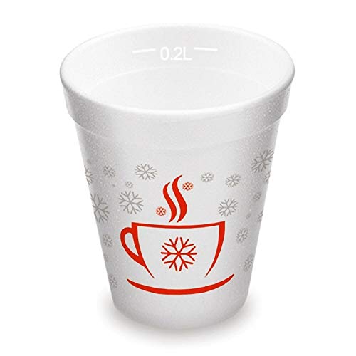 Lot de 200 coquetiers en polystyrène pour vin chaud, 200 ml