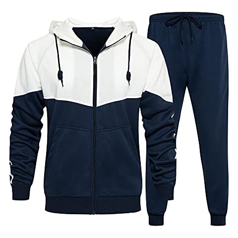 MANTORS Men's Activewear Full Zip Warm Tracksuit Sports Set Casual Sweat Suit TZ95 Blue M Cover