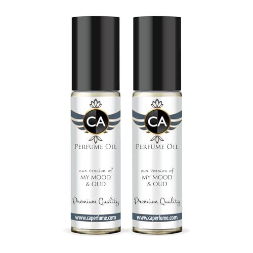 CA Perfume Impression of Oud Satin Mood for Men Eau De Parfum Amber Woody Scent Long Lasting Cologne for Men Travel Size TSA Ready for Day and Night Wear 0.33 Fl Oz 10ml (Pack of 2)