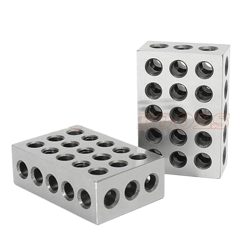 Torno, 2 Uds Acero Endurecido Bloque De 1-2-3 '0,0001' Maquinista 123 Herramienta Fresado 23 Agujeros Calibre 25-50-75mm,para bricolaje CNC(1-2-3 Imperial)