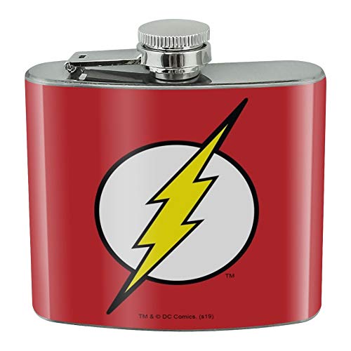 The Flash Lightning Bolt Logo Stainless Steel 5oz Hip Drink Kidney Flask