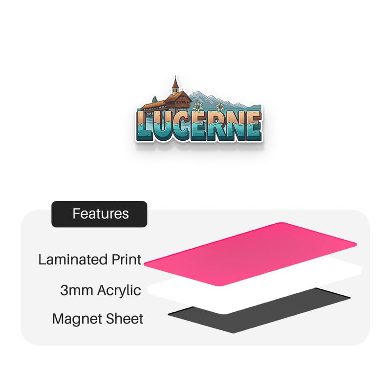 Image of Lucern Fridge Magnets, Glossy Finish, Stylish Magnet for Fridge, Wardrobe & Metal Surfaces