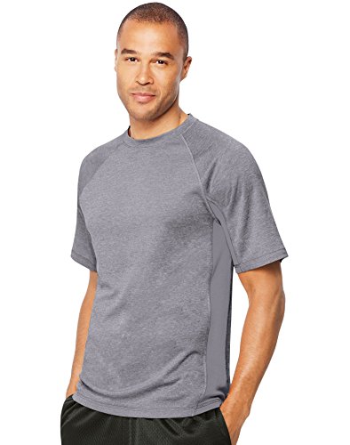Hanes Men's Sport X-Temp Performance Training Tee, Granite Heather, Large