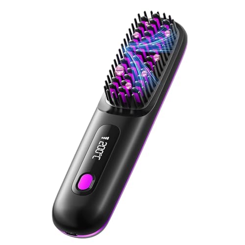 Alisador De Sin Cable,Alisado De Cabello Sin Cable | Peine Cerámico Con Pantalla Led 3 Ajustes De Temperatura Para Uso En Casa Playa Y Salon Alisador De Sin Cable,Alisado De Cabello Sin Cable | Peine Cerámico Con Pantalla Led 3 Ajustes De Temperatura Para Uso En Casa Playa Y Salon