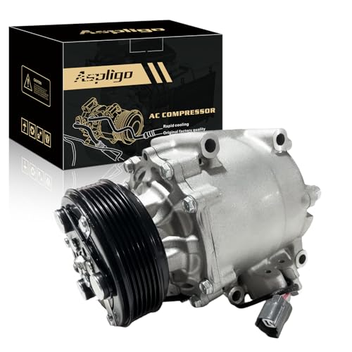 Aspligo Air Conditioner AC Compressor Fits for Honda Prelude Civic 1.7L 2.2L 1997-2001, for Acura EL 1.7L 2001, with A/C Clutch, CO10541AC AC Compressor, Replaces 38810P5M006, 38810PLAE01, 38810PLC006