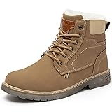 Mishansha Winterschuhe Damen Winterstiefel Herren Winter Boots Wasserdicht Gefüttert Wanderschuhe Schneestiefel Khaki Gr.37