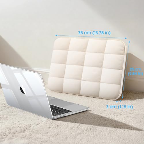 Fintie Hülle Kompatibel mit MacBook Air 13.6 Zoll M5 M4 M3 M2 (2026-2022) A3449 A3240 A3113 A2681, Ultradünne Hartschale Schutzhülle und Laptoptasche für MacBook Air 13.6 Zoll, Beige