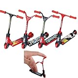 Touosy 4 Piezas Skate Dedos, Mini Patinete Finger Scooter, Fingerboard Juguetes Mini Diapasón Monopatines Niños Ligero para Niños Favores Bodas Rellenos Fotografía (Rojo Negro)