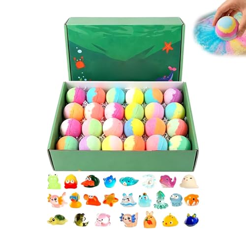 Billes de bain pour enfants avec jouets surprise (Coffret de 24 pièces)