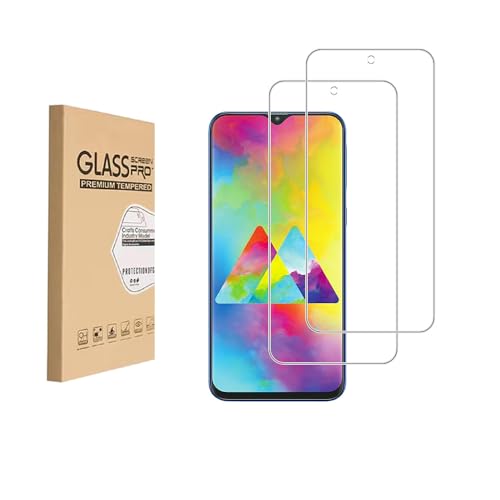 [2 piezas] Protector de pantalla de vidrio templado,Diseñado para Samsung Galaxy M20,Cristal templado/Resistente a arañazos/Sólo cubre el área de visualización