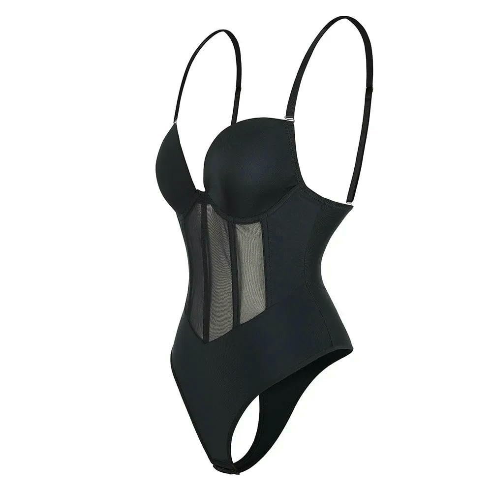 GLDFW Body da donna con spalline, body modellante per taglie forti, body contenitivo, body a compressione, schiena scoperta, intimo dimagrante