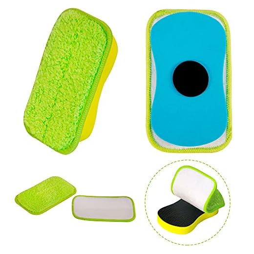 2 Packs Chalkboard Eraser - Washable Reusable Microfiber Eraser Cleaning Chalk/Markers/Duster Tool in Home Classroom Office Attached 2 Pcs Microfiber Cloth WP03