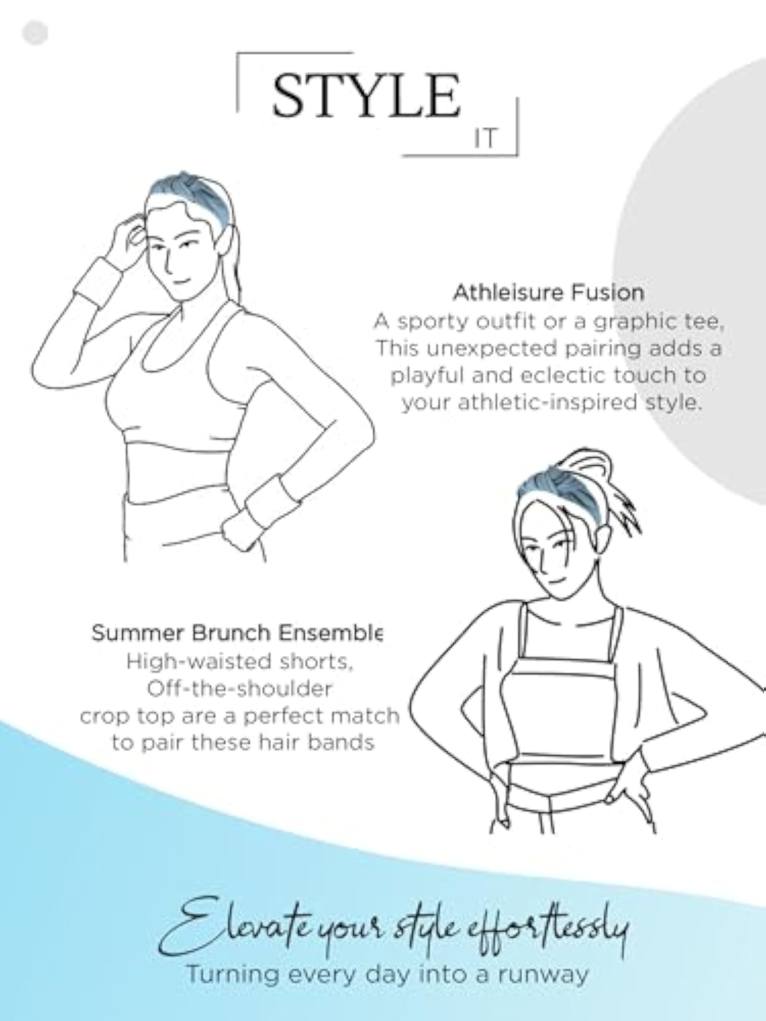 Solid Denim Knot Fabric Headband for Women
