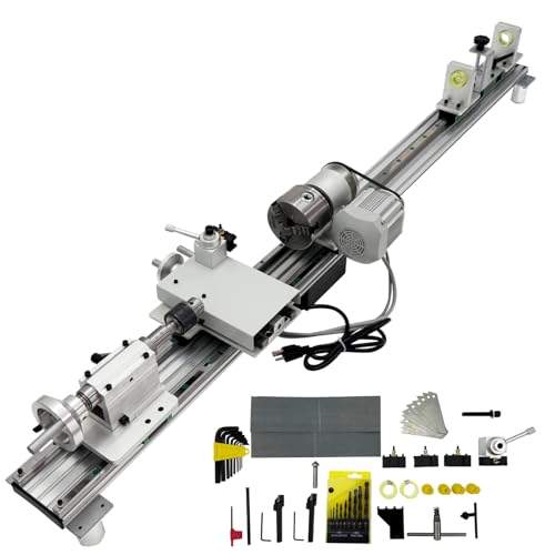 WYDDDARY Billiard Cue Repair Machine with 110V Brushless Motor 0-2500RPM Multi-Function Pool Cue Lathe with 1.26(32mm) Spindle Hole & MT2 Tail Frame for Snooker Cue Processing & Slender Workpieces