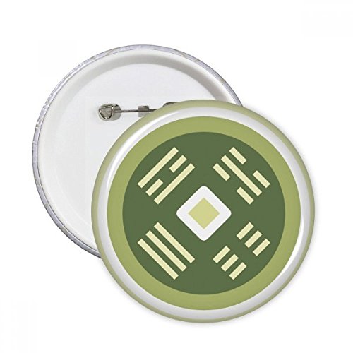 Chine motif ronde pins badge bouton vêtement décoration multicolore cuivre taille S