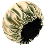 Satin Bonnet Silk Bonnet for Sleeping Double Layer 100% Real Satin Lined Hair Bonnet with Women Curly Hair