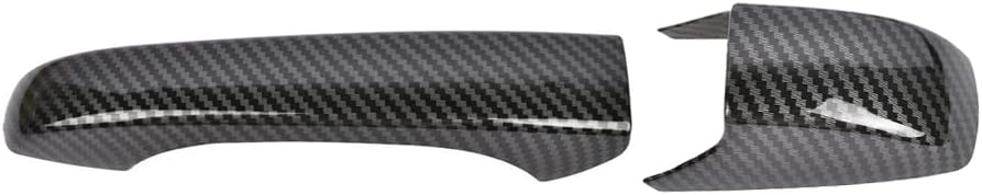 8Pcs Carbon Fiber Pattern Exterior Outside Door Handle Covers Decor Cover Trim with Smart Key Holes Compatible with 2011-2020 Jeep Grand Cherokee Dodge Durango