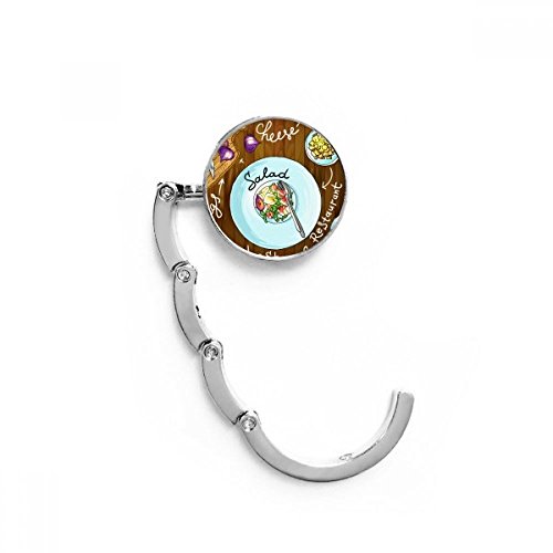 DIYthinker Ensalada de Queso Figuras France Restaurante Tabla Gancho Plegable del Bolso de Colgar Titular de Escritorio Plegable