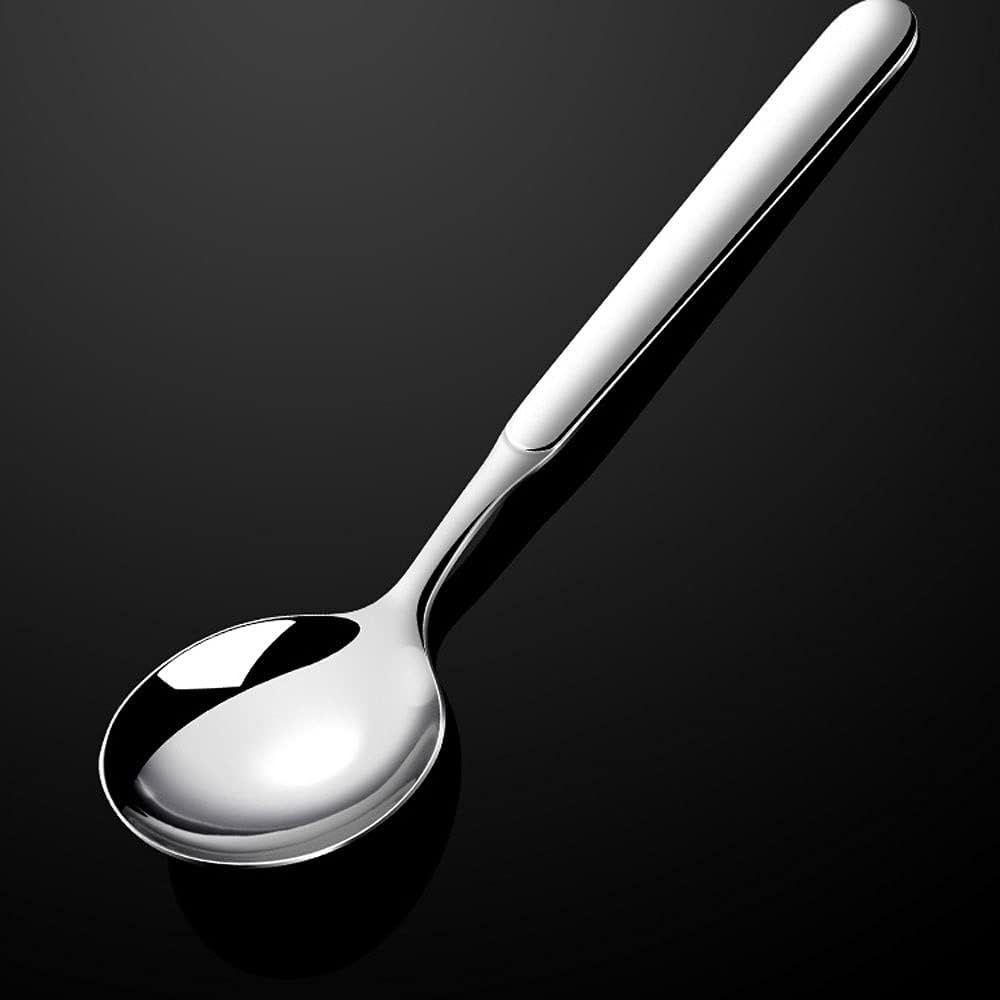Spoon Stainless Steel Spoon,Thickening Spoon,Stirring Spoon,Mirror Polished,Silverware Spoons Use for Home,Restaurant Etc, Spoon (Color : One Color, Size : Small)
