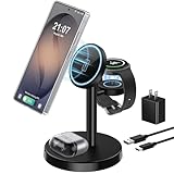 Magnetic Wireless Charger for Samsung, 3 in 1 Super Fast Charging Station Compatible with MagSafe, Phone Charger Stand for Samsung Galaxy S26 Ultra S25 Z Fold/Flip 7, Watch Ultra 8 7 6, Buds 4/3 Pro
