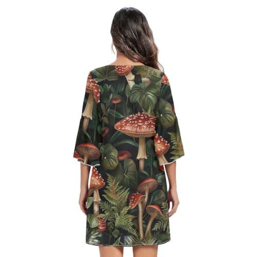 Robe décontractée à motif champignon pour vos soirées d'automne - 4