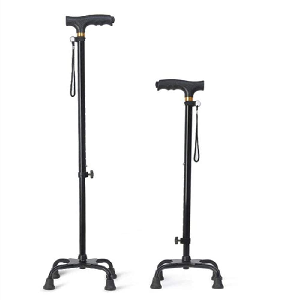 Muletas, Bastón con luz LED de Aluminio, empuñaduras en Las Cuatro Esquinas, Andador para Personas Mayores, 10 muletas Ajustables en Altura, livianas y duraderas Es Tan Amable de tu Parte