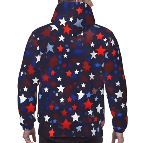 Sweat à capuche homme étoiles rouges et bleues pour look décontracté - 4