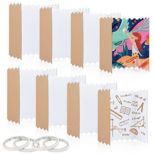 8 Pack Tri Fold Display Board Portable Corrugated White Fold Presentation Board With 4 Rolls Of Double Sided Adhesive Tape For Children's Painting,Class Meeting,Office Meeting #TOP26