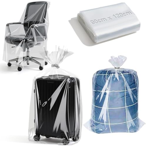 XRXYMQ Plastiktüten Groß 6 Stück Aufbewahrungstaschen 90x120 cm Plastiksäcke Groß Aufbewahrungsbeutel Durchsichtige Staubdicht für Koffer Gepäck Möbel Steppdecken Bürostühle Plüschtiere