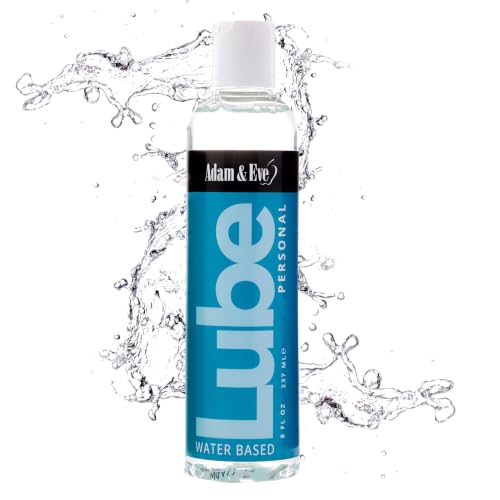 Adam and Eve Premium Water Based Lube, Personal Lubricants for Privacy and Toys, Thick Non Sticky Non Staining Long Lasting Formula for Men Women Couples, Ideal for Sex and Massage, 8 oz Bottle