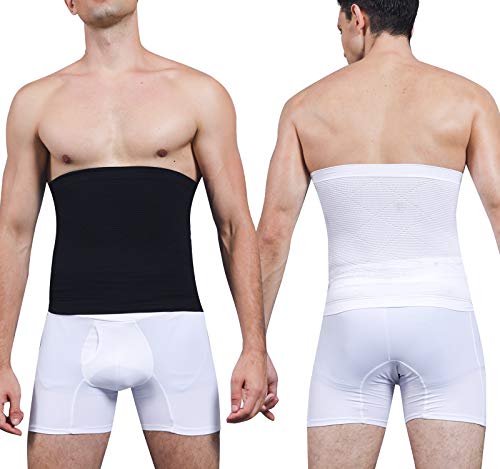 Vaslanda Men Firm Tummy Control Shapewear Compression Waist Cincher Slimming Body Shaper Belly Fat Girdle Stomach Band Black L #TOP4