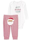 Carter's Winter Holiday 2-Piece Christmas Baby Boy/Girl Santa Bodysuit and Pant Set, Best Christmas