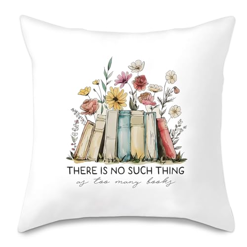 Onperpoe Funda de cojín de 45 x 45 cm para amantes de los libros, regalos, fundas de cojín decorativas, cojín cuadrado, para habitación, escuela, oficina, sofá, biblioteca, al aire libre, jardín, sofá