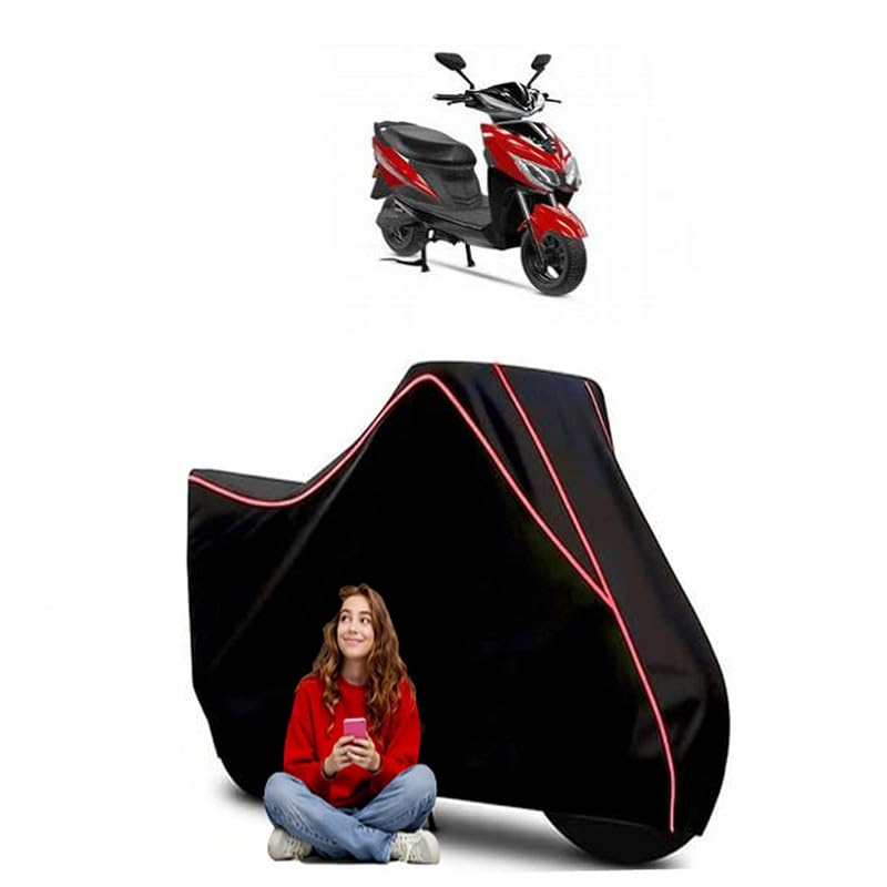 Image of s Drift DX STD Scooty Bike Cover Water Resistant Outdoor Use Universal Fit Scooters Motorcycles Heavy Duty UV Protection Dust Rain Scratch Resistant Elastic Bottom Black Blue Piping