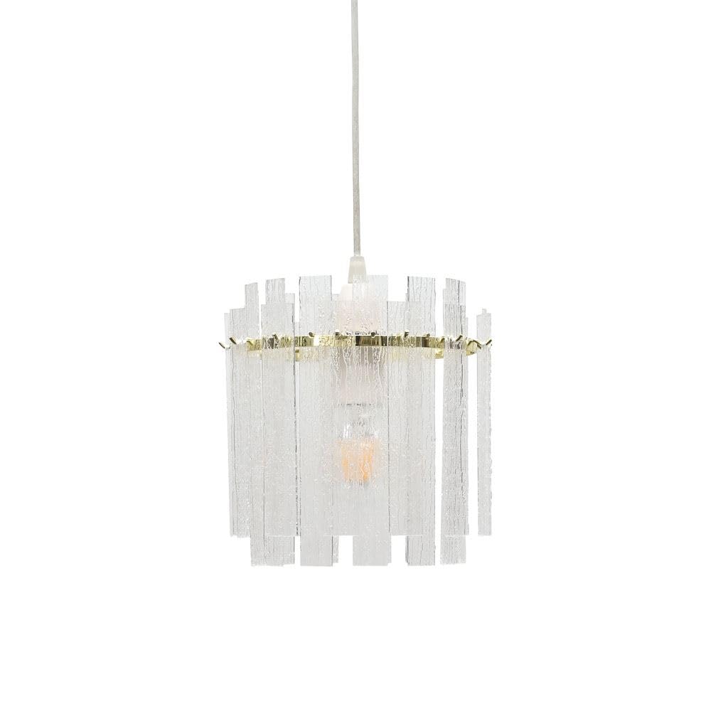 Firstchoicelighting Satin Brass & Frosted Satin Brass With Frosted Diffuser Easy Fit Ceiling Lightshade Or Pendant Shade, Height 20Cm Diameter 20Cm